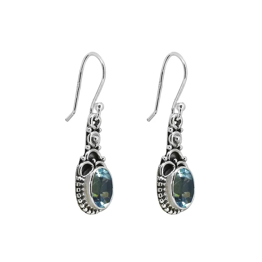 YS Gems Sterling Silver Blue Topaz Gemstone Dangle Earring - 0.35 x 1.34 sold by Zulily product image thumbnail 3