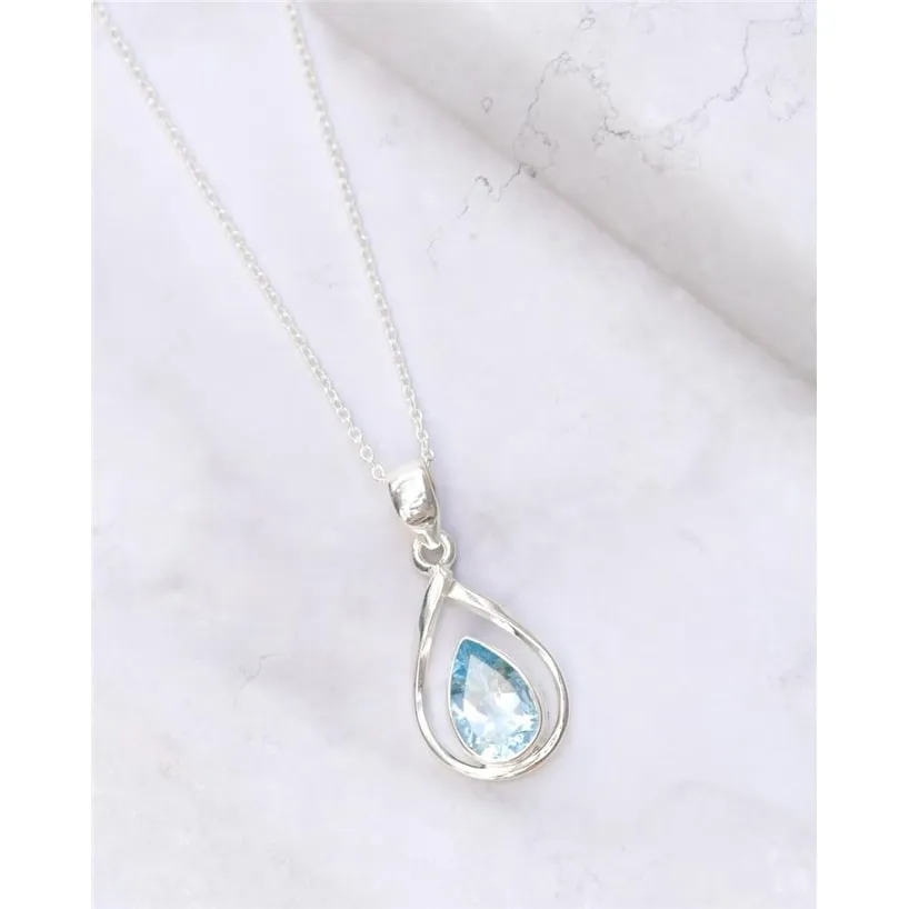 YS Gems Sterling Silver Blue Topaz Gemstone Pendant - 0.59 x 1.22 sold by Zulily product image thumbnail 2