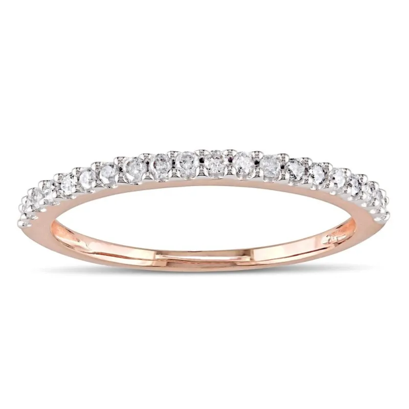 Miadora 10k Rose Gold 1/5ct TDW Diamond Eternity Wedding Band Ring - White sold by Zulily