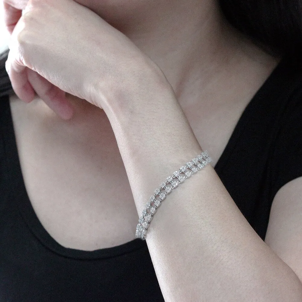 Auriya Unique 2ctw Diamond Link Tennis Bracelet 14K White Gold - 7-inch sold by Zulily product image thumbnail 3