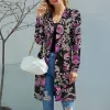 Black & Purple Floral Print Mid Length Cardigan sold by Zulily