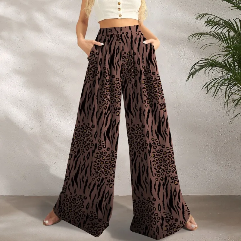 Reddened Earth Leopard Print Wide-Leg Pants sold by Zulily