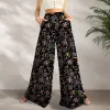 Black & Multi Color Floral Print Wide-Leg Pants sold by Zulily