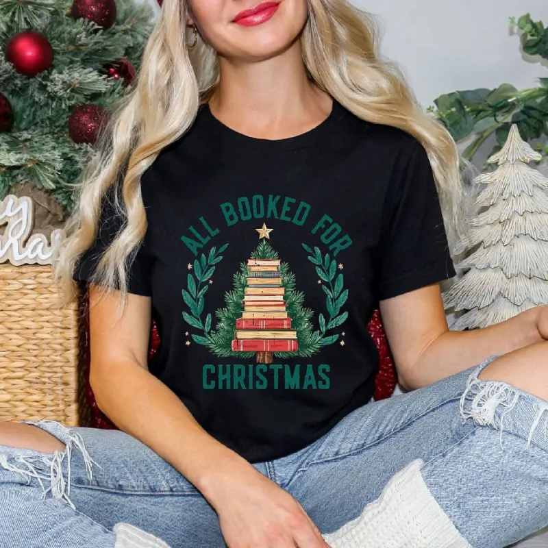 All Booked Christmas Tree Short Sleeve Crewnneck Tee sold by Zulily