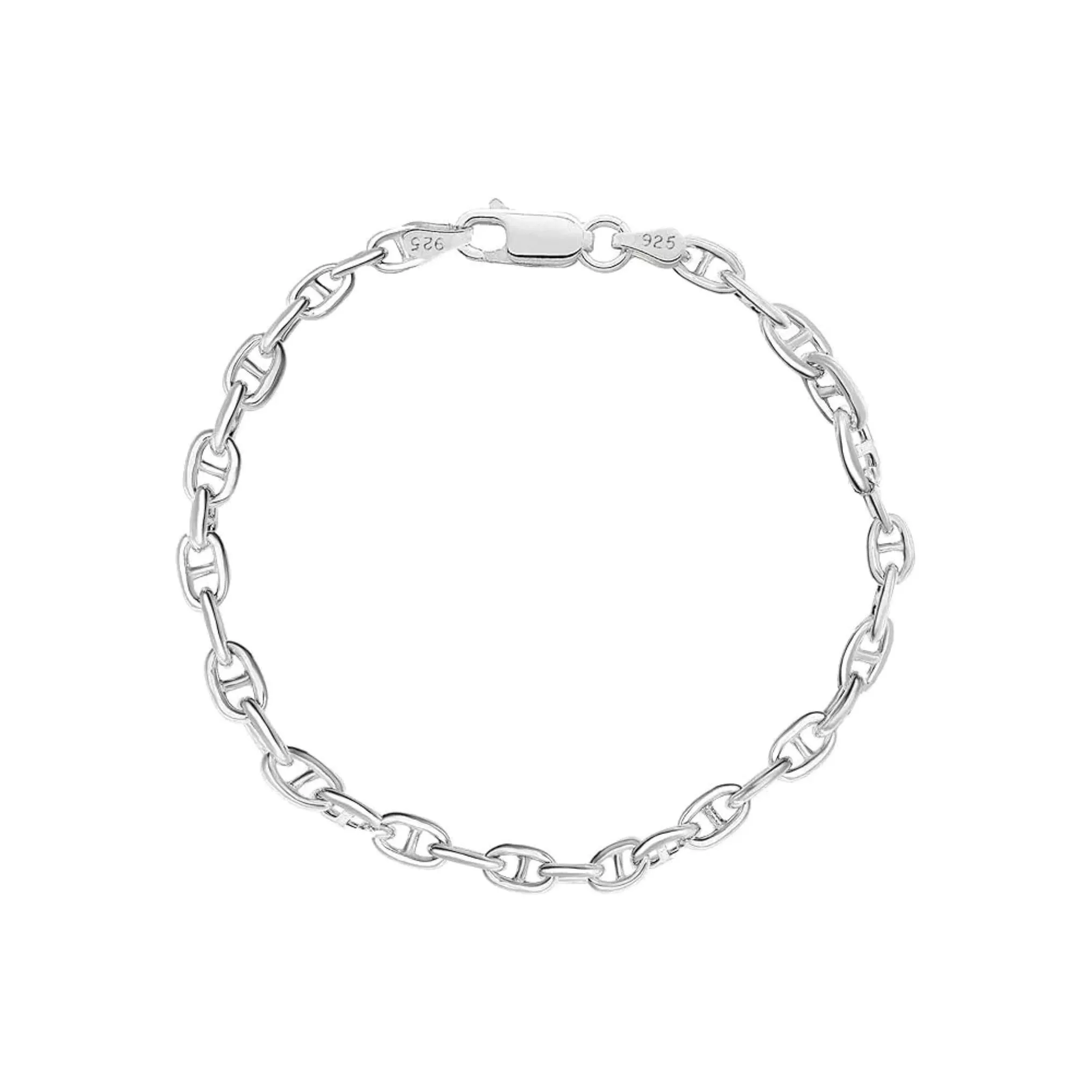 925 Solid Sterling Silver 5.5MM Mariner Anchor Link Chain Bracelet sold by Zulily