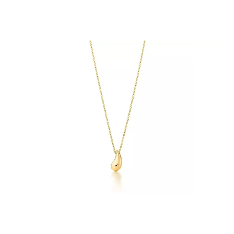 925 Sterling Silver Gold Small Teardrop Pendant Necklace Chain 18 Inch sold by Zulily