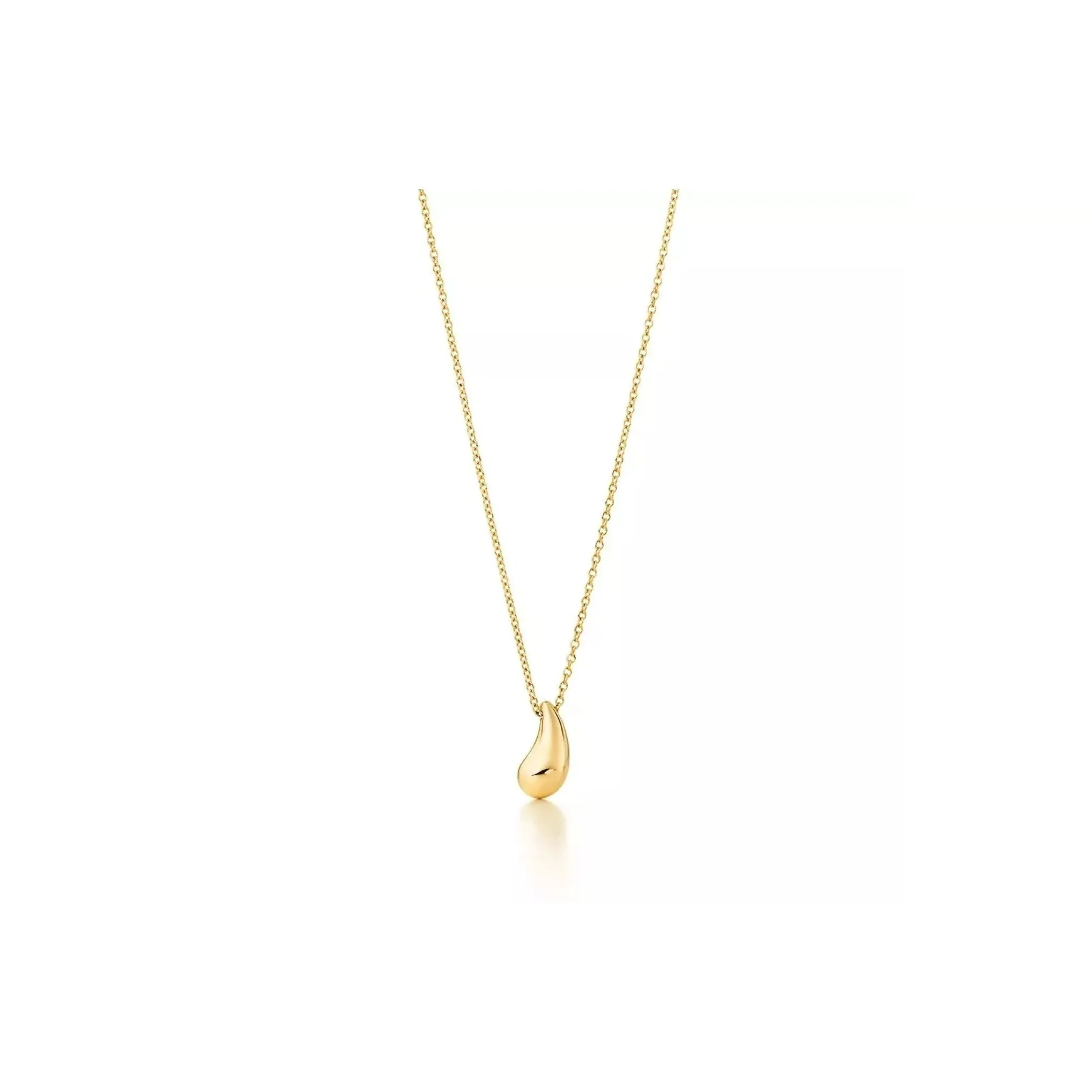 925 Sterling Silver Gold Small Teardrop Pendant Necklace Chain 18 Inch sold by Zulily
