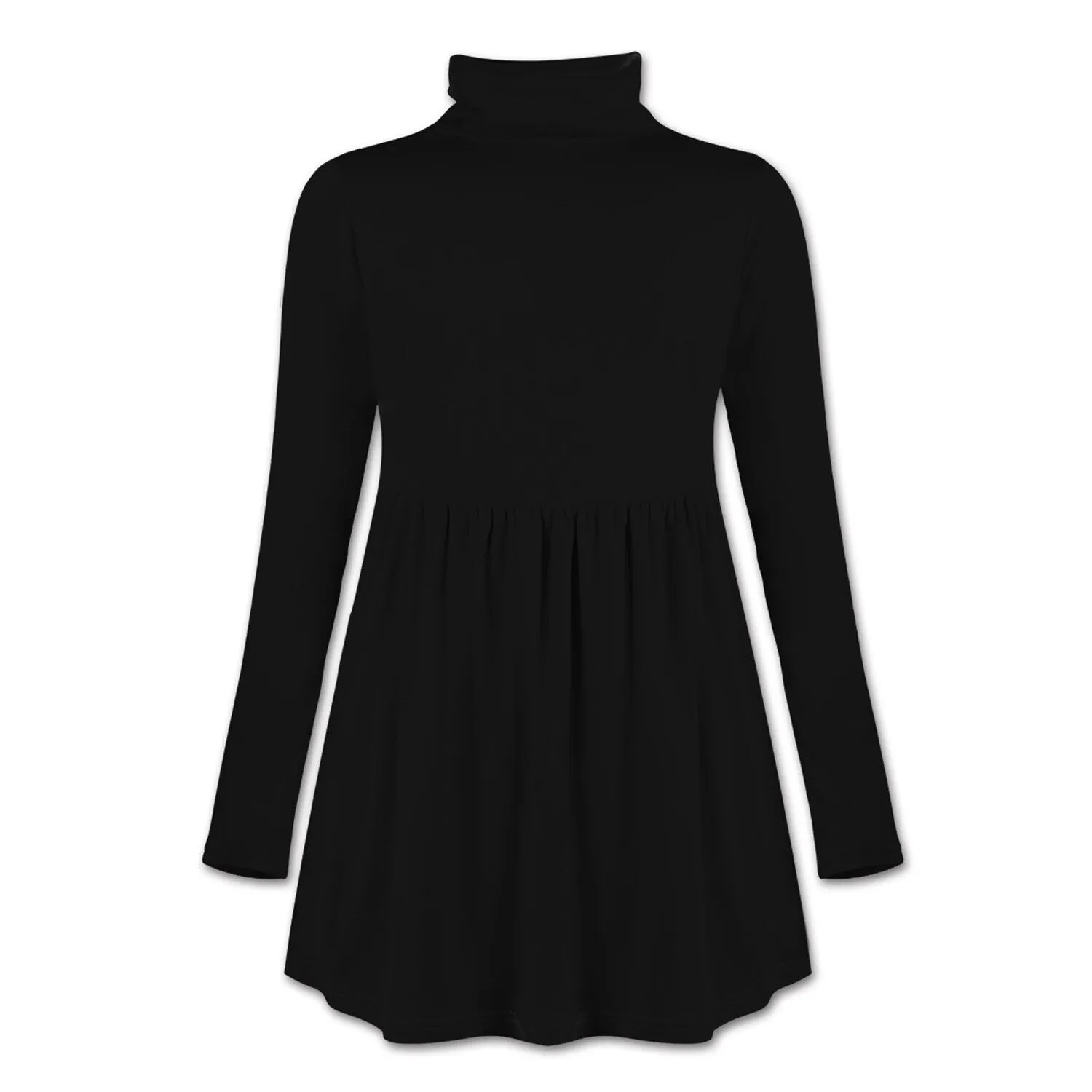 Black Mock Neck Long-Sleeve Tunic sold by Zulily