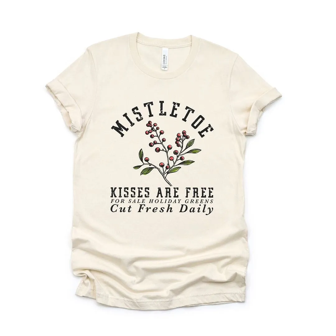 Mistletoe Kisses Are Free Short Sleeve Crewnneck Tee sold by Zulily product image thumbnail 5