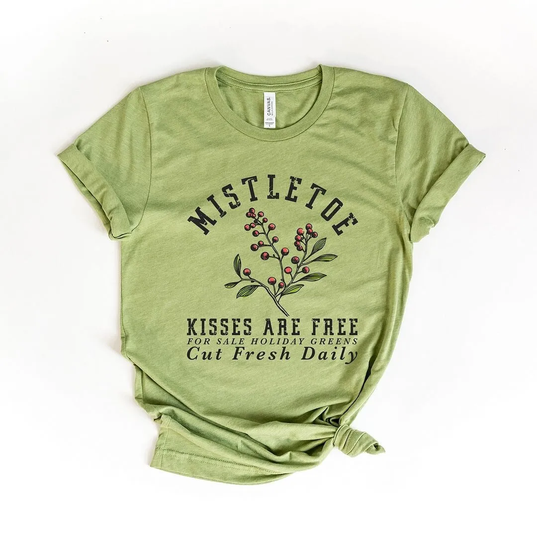 Mistletoe Kisses Are Free Short Sleeve Crewnneck Tee sold by Zulily product image thumbnail 3