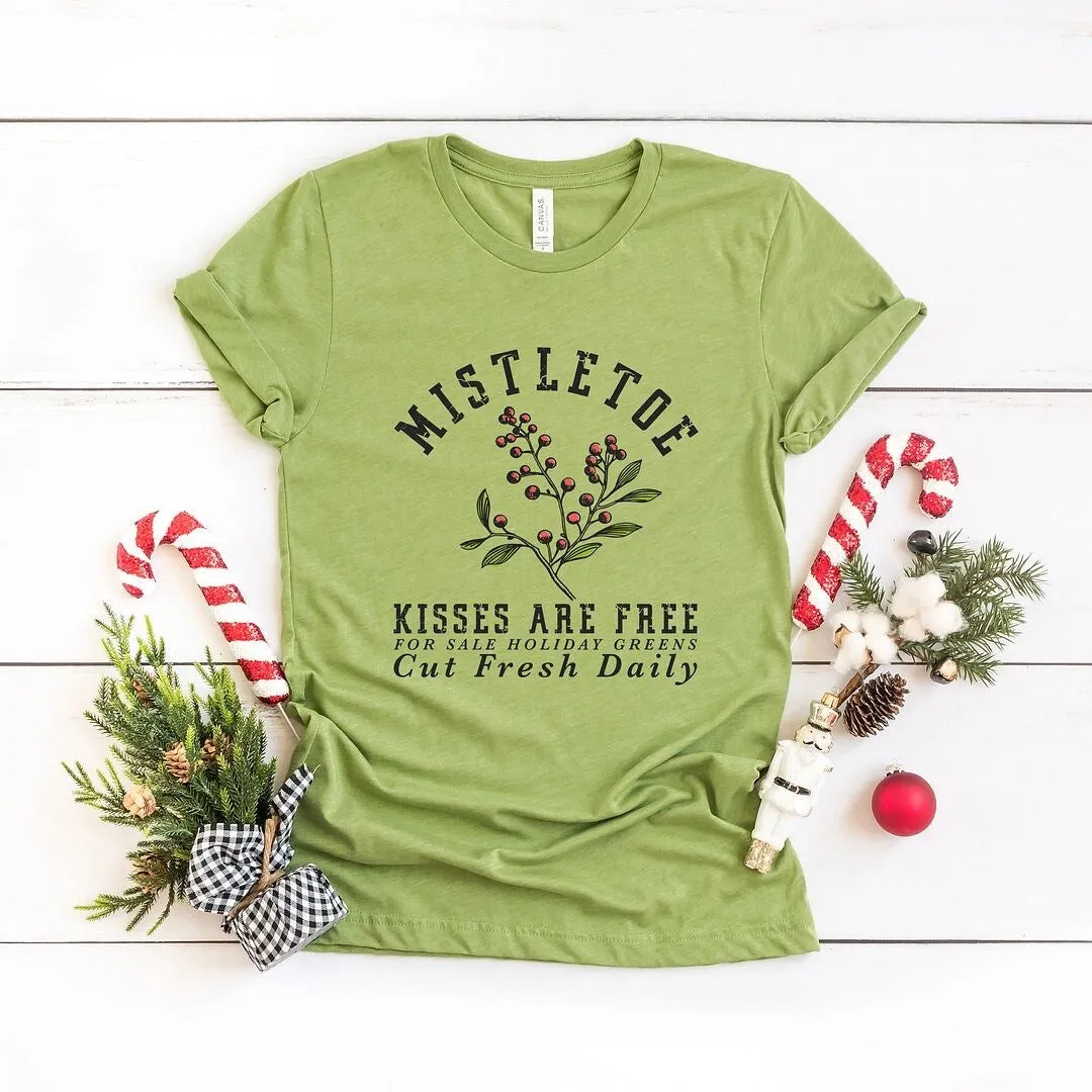 Mistletoe Kisses Are Free Short Sleeve Crewnneck Tee sold by Zulily product image thumbnail 4