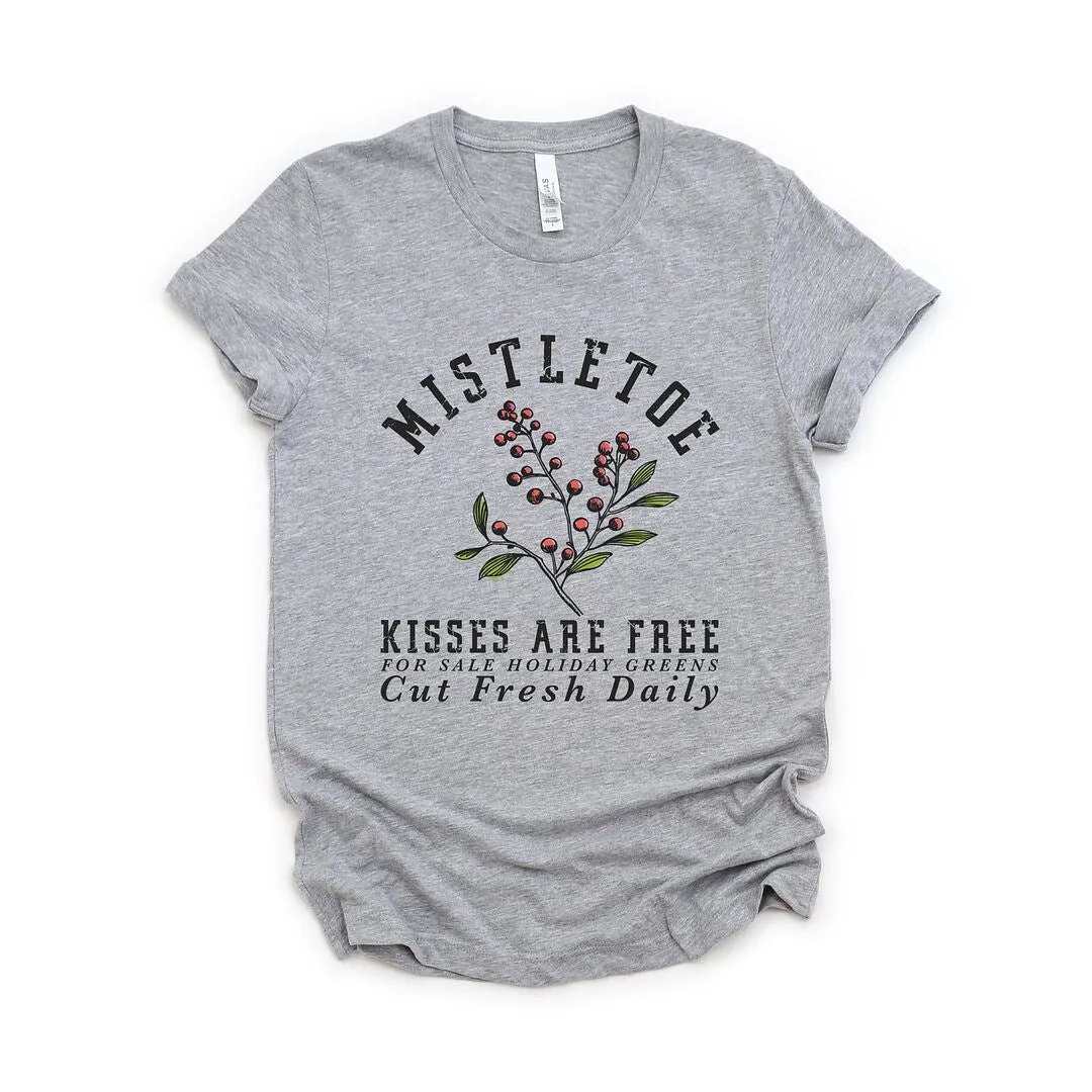 Mistletoe Kisses Are Free Short Sleeve Crewnneck Tee sold by Zulily product image thumbnail 3