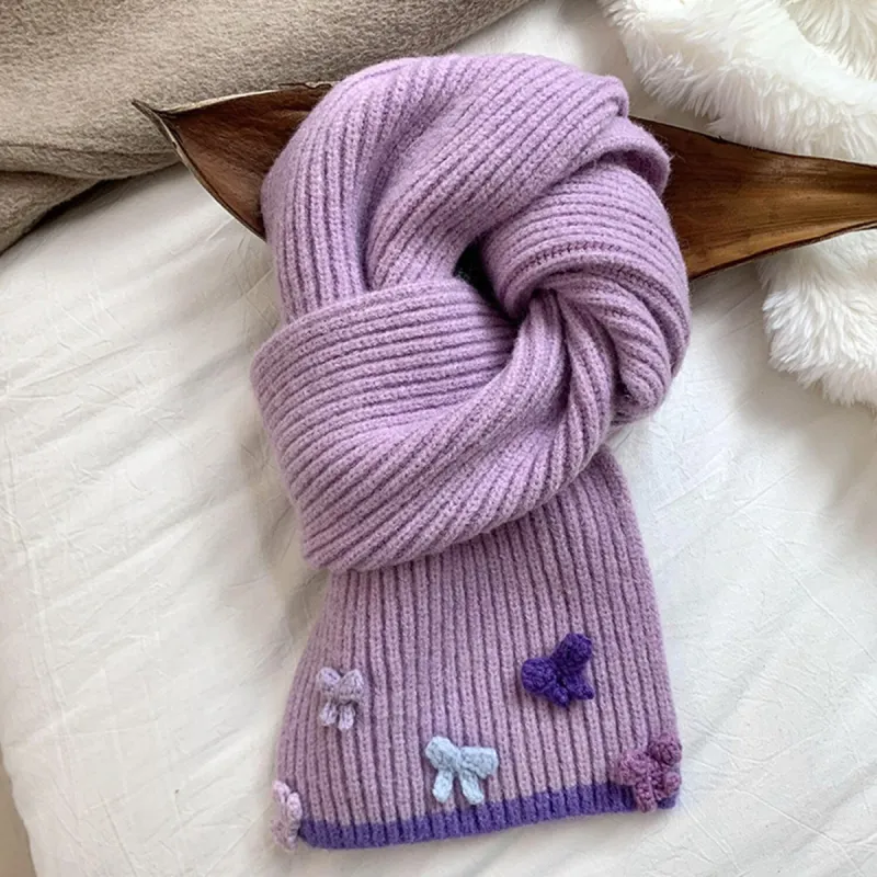 Purple Bow Contrast Color Scarf sold by Zulily