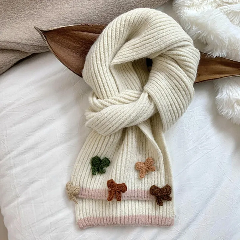 Cream Bow Contrast Color Scarf sold by Zulily