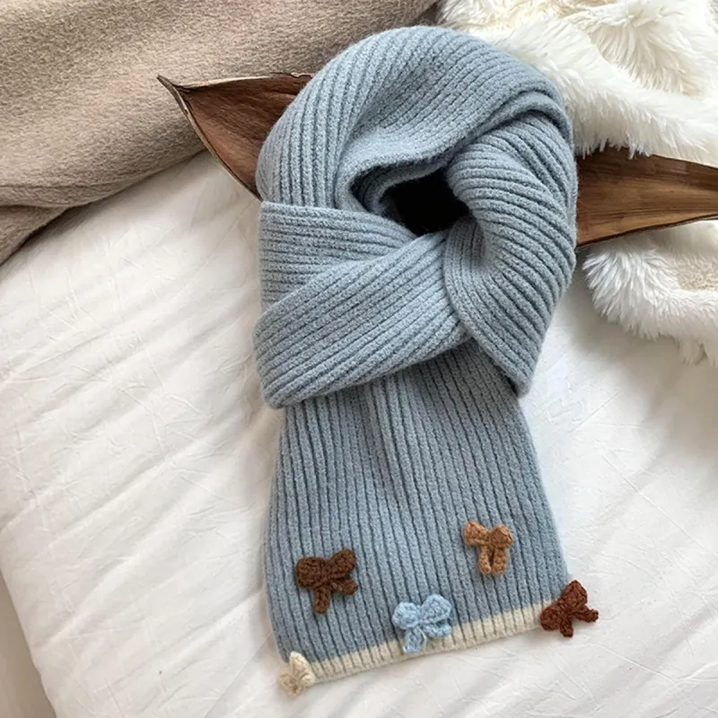 Blue Bow Contrast Color Scarf sold by Zulily