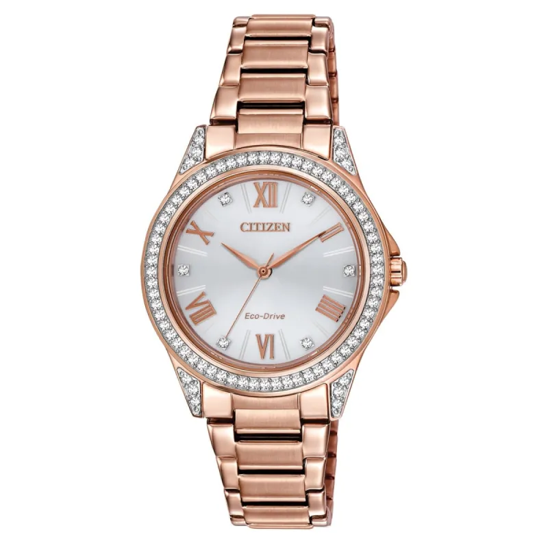 Citizen Women's EM0233-51A POV Rose Gold-Tone Stainless Steel Watch sold by Zulily