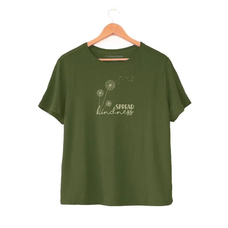 Olive 'Spread Kindness' Women's Modal/Cotton Boxy Tee sold by Zulily