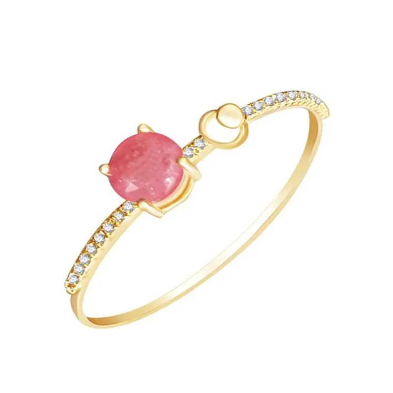 Pink Opal and Cubic Zirconia Cuff Bangle sold by Zulily