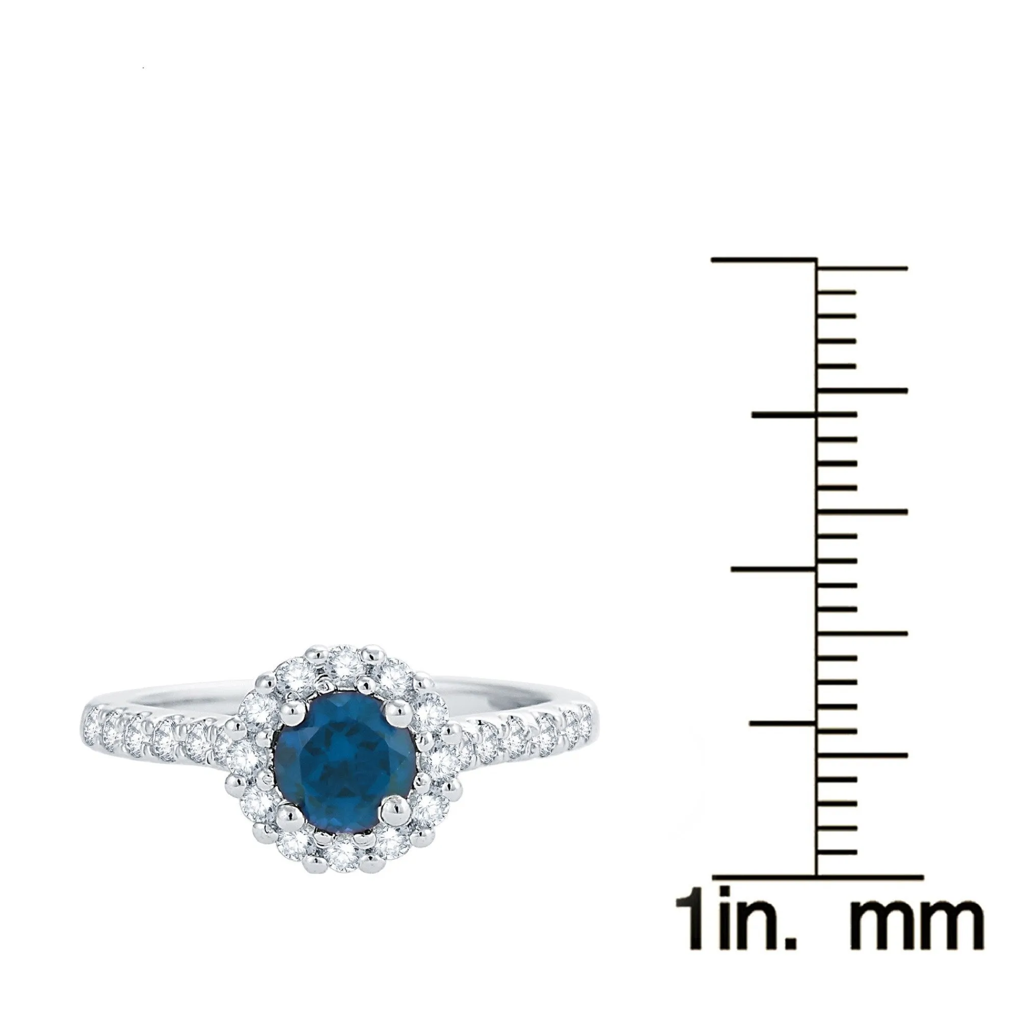 Sterling Silver 1.75CT Natural London Blue Topaz and White Topaz Halo Ring sold by Zulily product image thumbnail 3