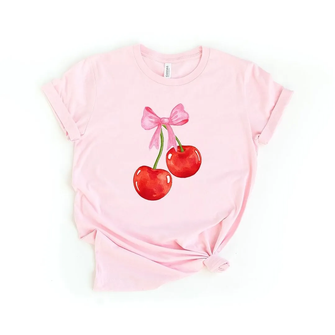 Coquette Cherries Short Sleeve Crewnneck Tee sold by Zulily product image thumbnail 4