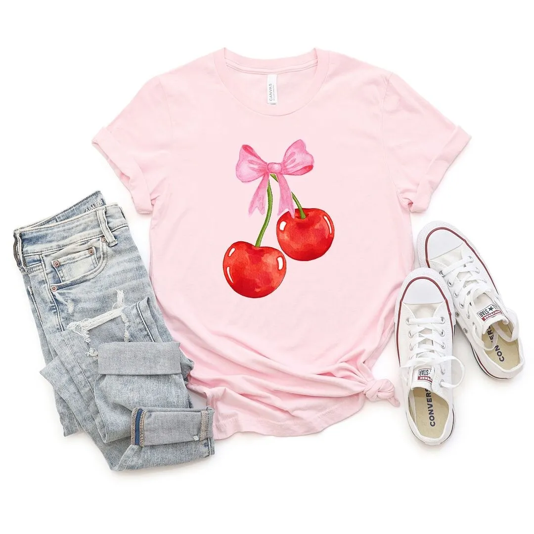 Coquette Cherries Short Sleeve Crewnneck Tee sold by Zulily product image thumbnail 3