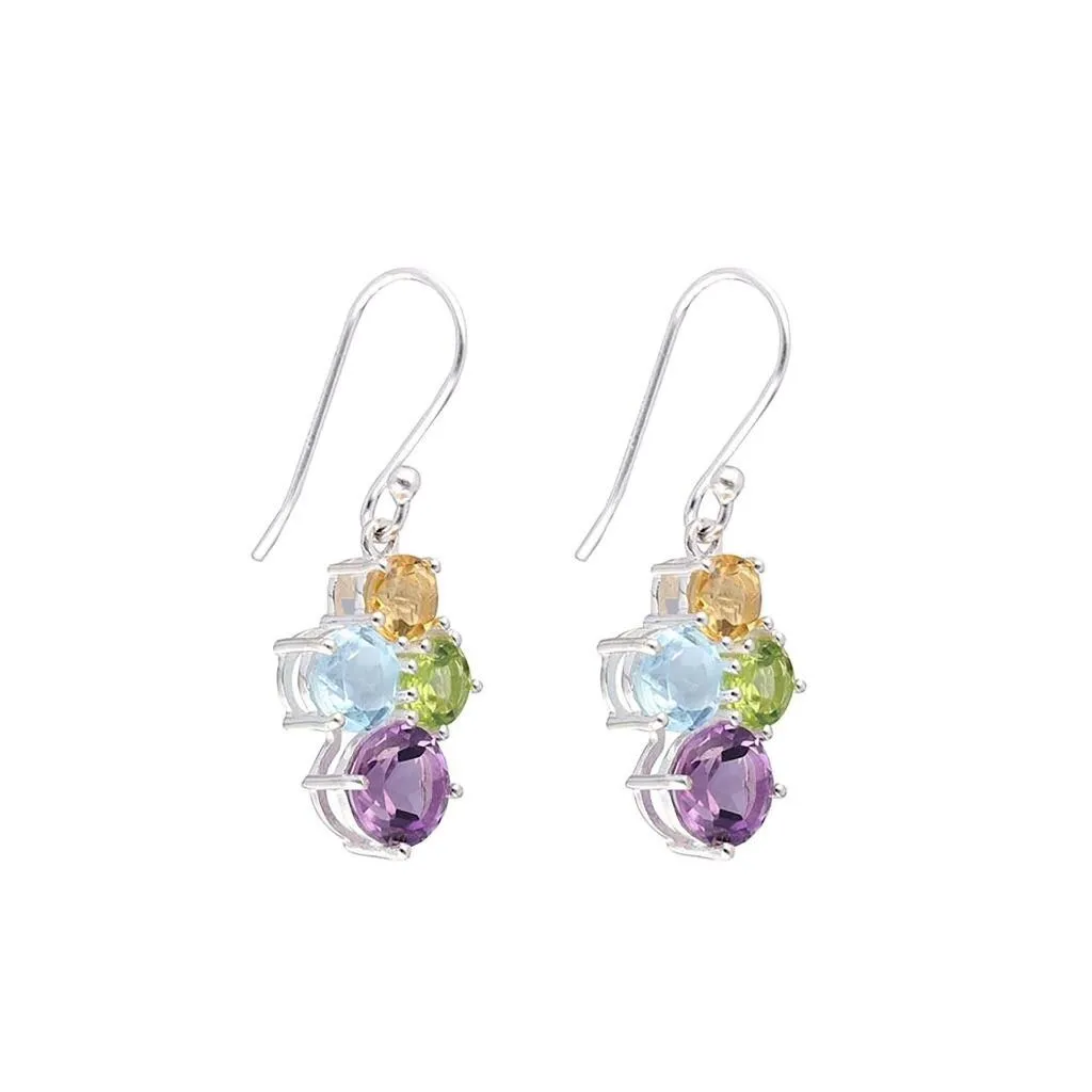 YS Gems Sterling Silver Multi Gemstone Earring - 0.51 x 1.38 sold by Zulily