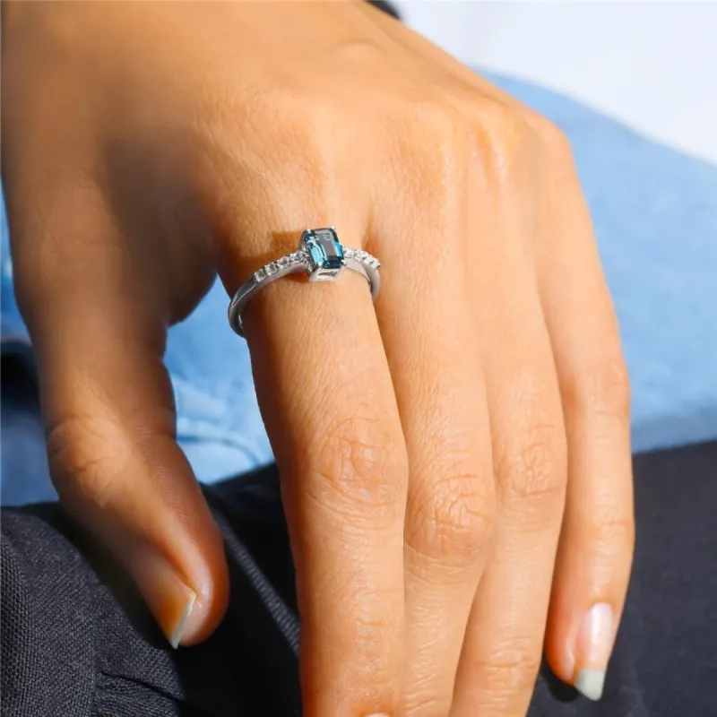 YS Gems Sterling Silver London Blue Topaz Band Ring sold by Zulily
