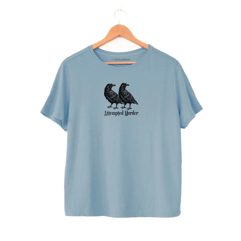 Azure 'Attempted Murder' Women's Modal/Cotton Boxy Tee sold by Zulily