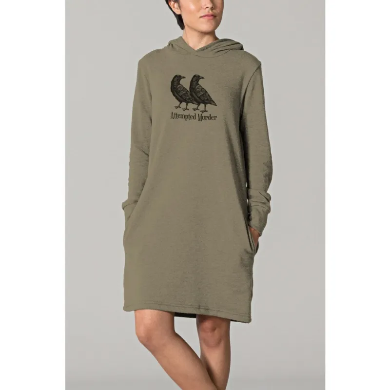 Attempted Murder women's fleece hoodie dress sold by Zulily