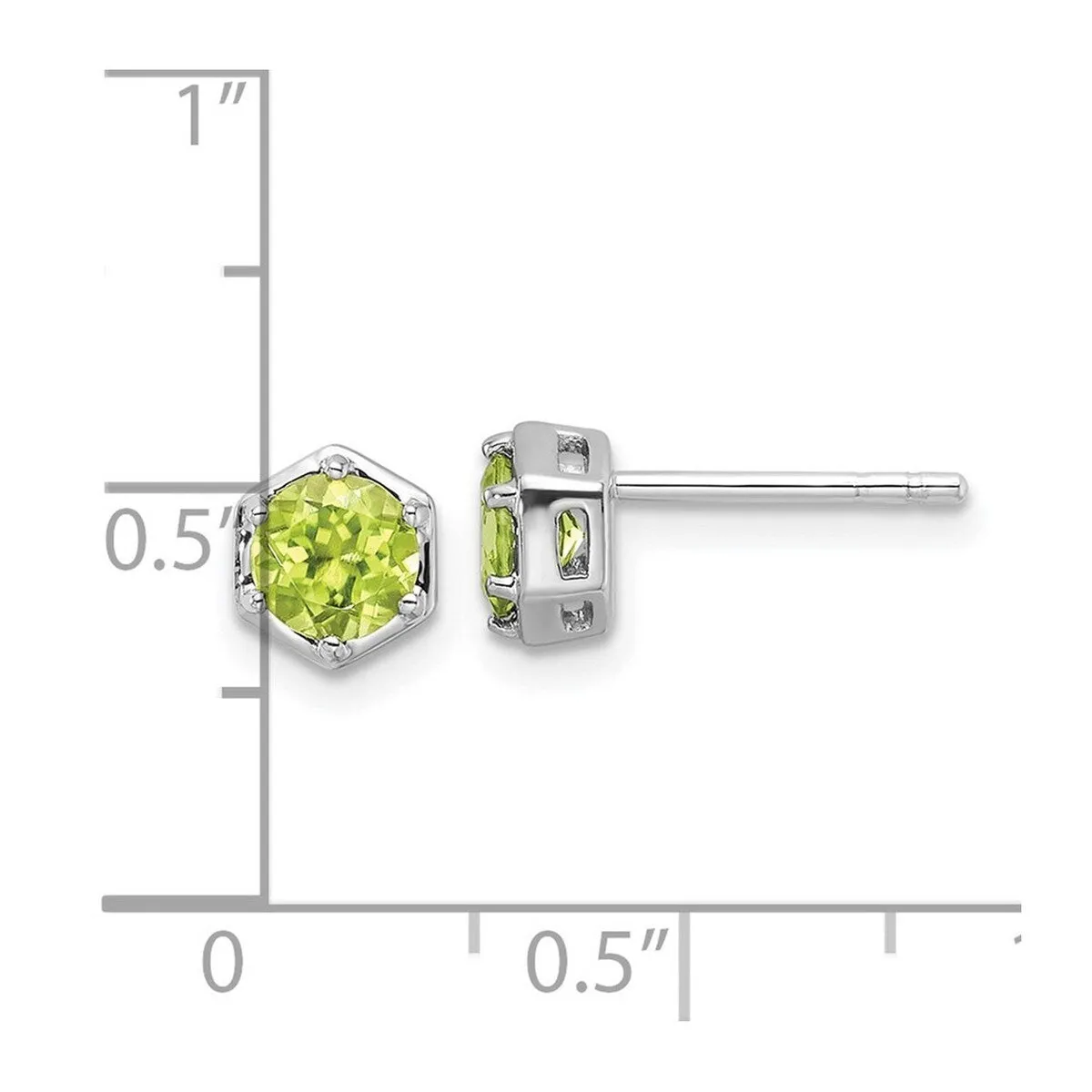 Curata 925 Sterling Silver Rhodium Plated Polished Peridot Post Earrings - 6.8x6.8mm sold by Zulily product image thumbnail 5
