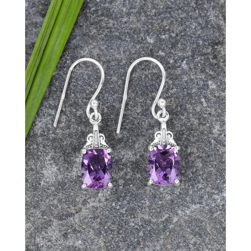 YS Gems Sterling Silver Purple Amethyst Gemstone Dangle Earring - 0.28 x 1.22 sold by Zulily product image thumbnail 2