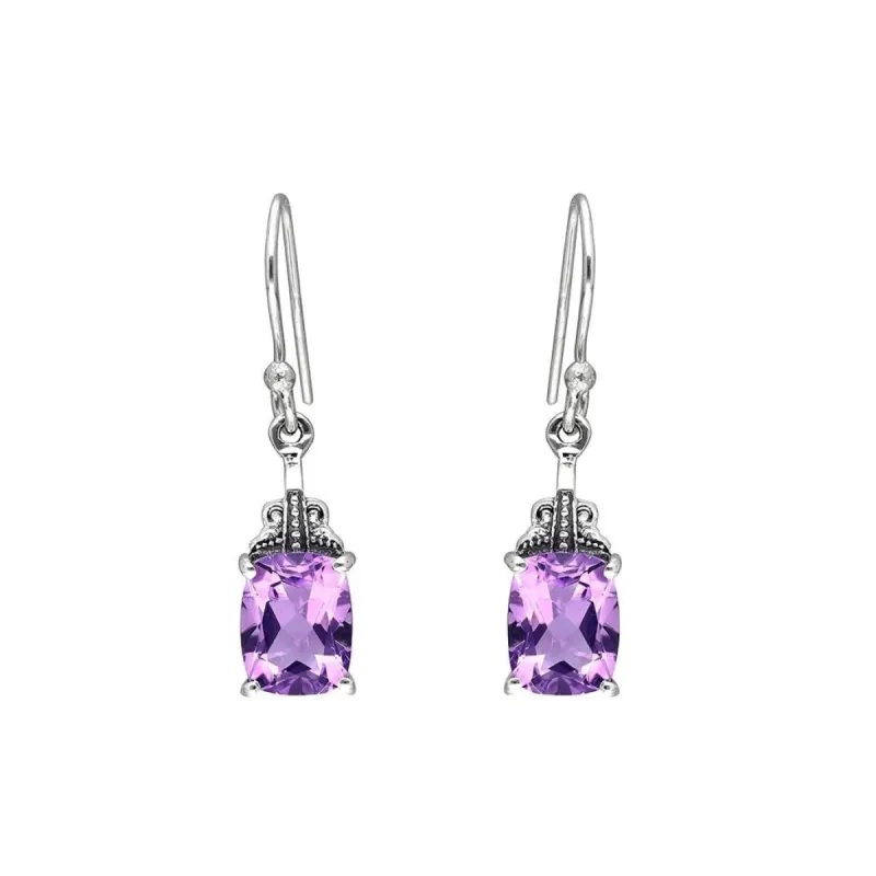 YS Gems Sterling Silver Purple Amethyst Gemstone Dangle Earring - 0.28 x 1.22 sold by Zulily
