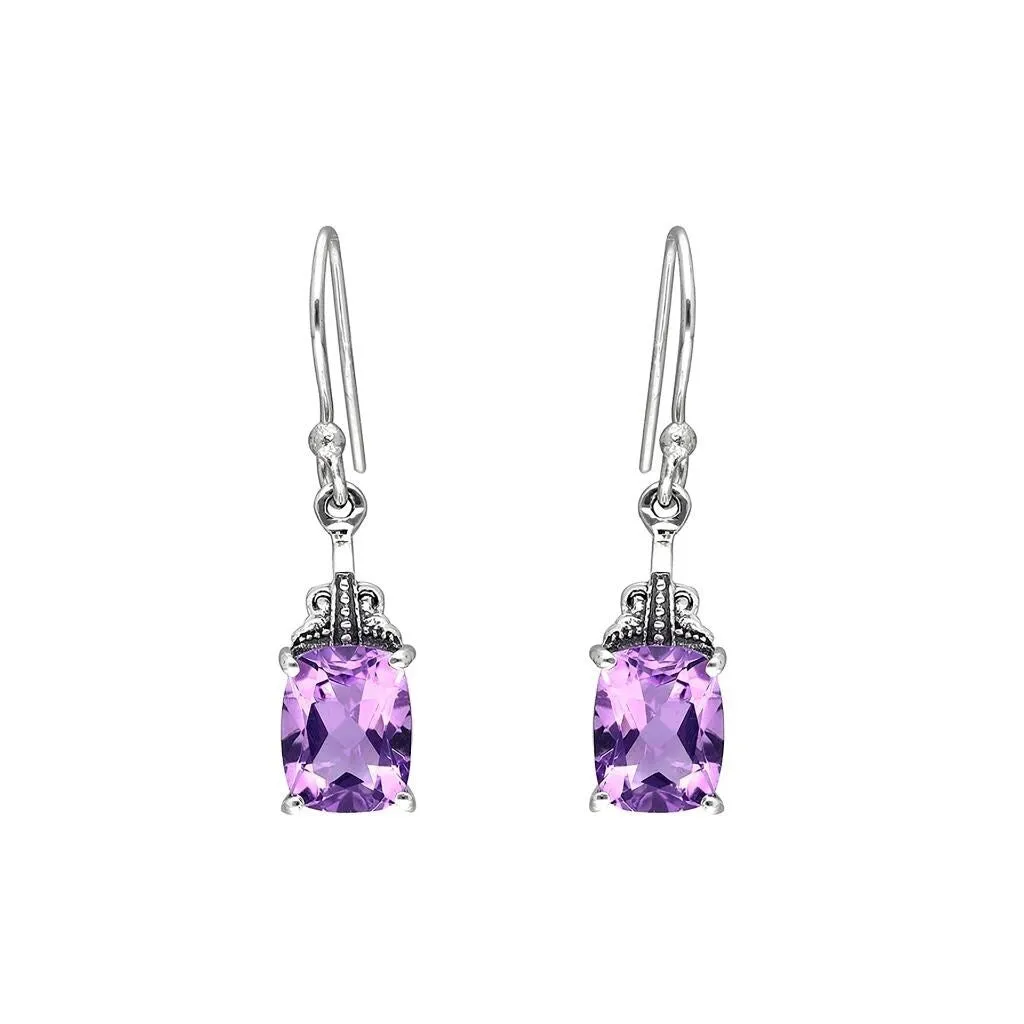 YS Gems Sterling Silver Purple Amethyst Gemstone Dangle Earring - 0.28 x 1.22 sold by Zulily