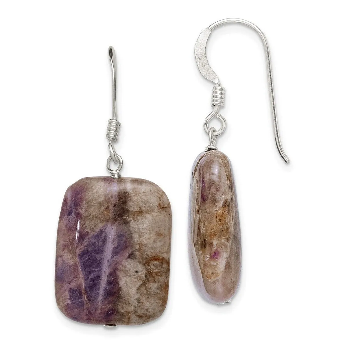 Curata 925 Sterling Silver Opaque Amethyst Hook Earrings - 35x16mm sold by Zulily product image thumbnail 5