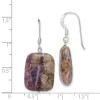 Curata 925 Sterling Silver Opaque Amethyst Hook Earrings - 35x16mm sold by Zulily