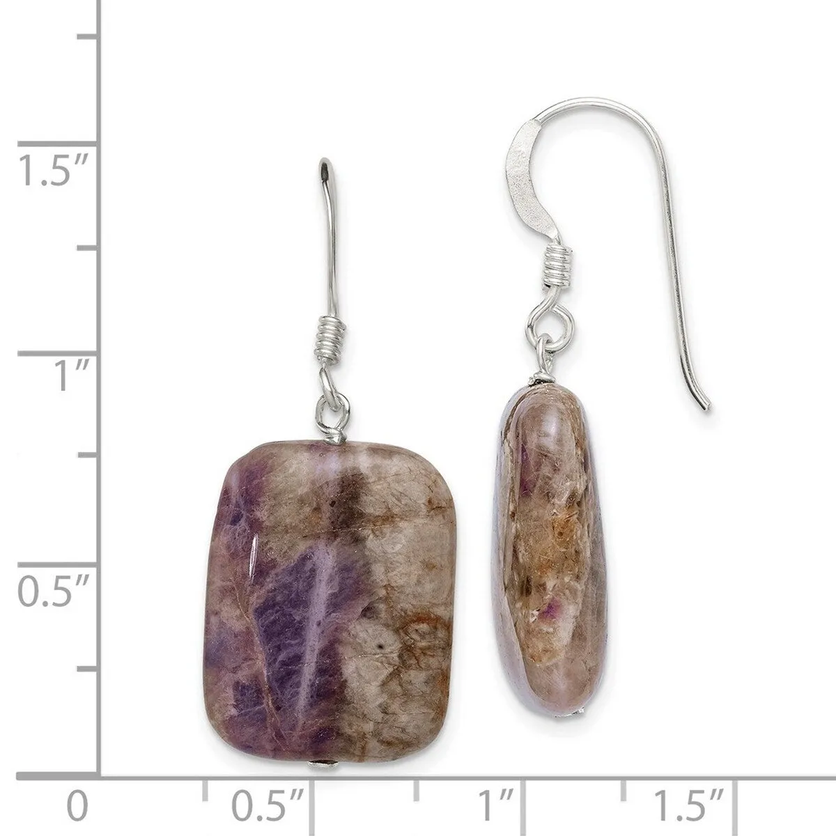 Curata 925 Sterling Silver Opaque Amethyst Hook Earrings - 35x16mm sold by Zulily product image thumbnail 4