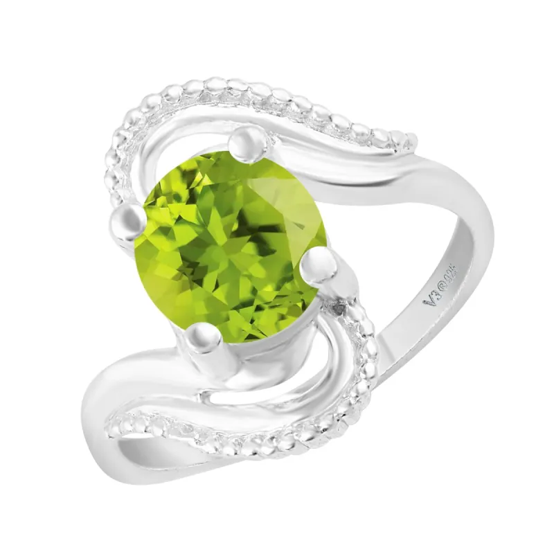 Sterling Silver with Natural Peridot Solitaire Ring sold by Zulily