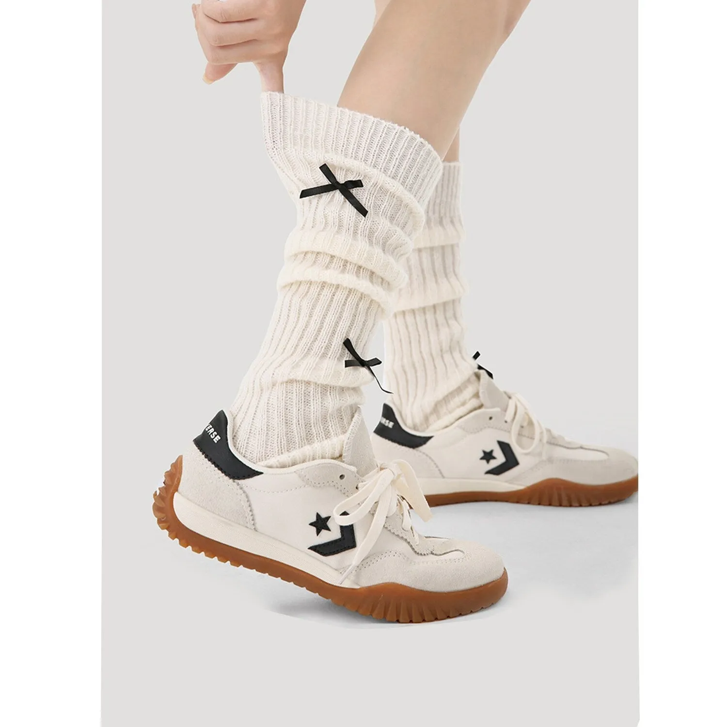 White Bow Calf Socks sold by Zulily product image thumbnail 2