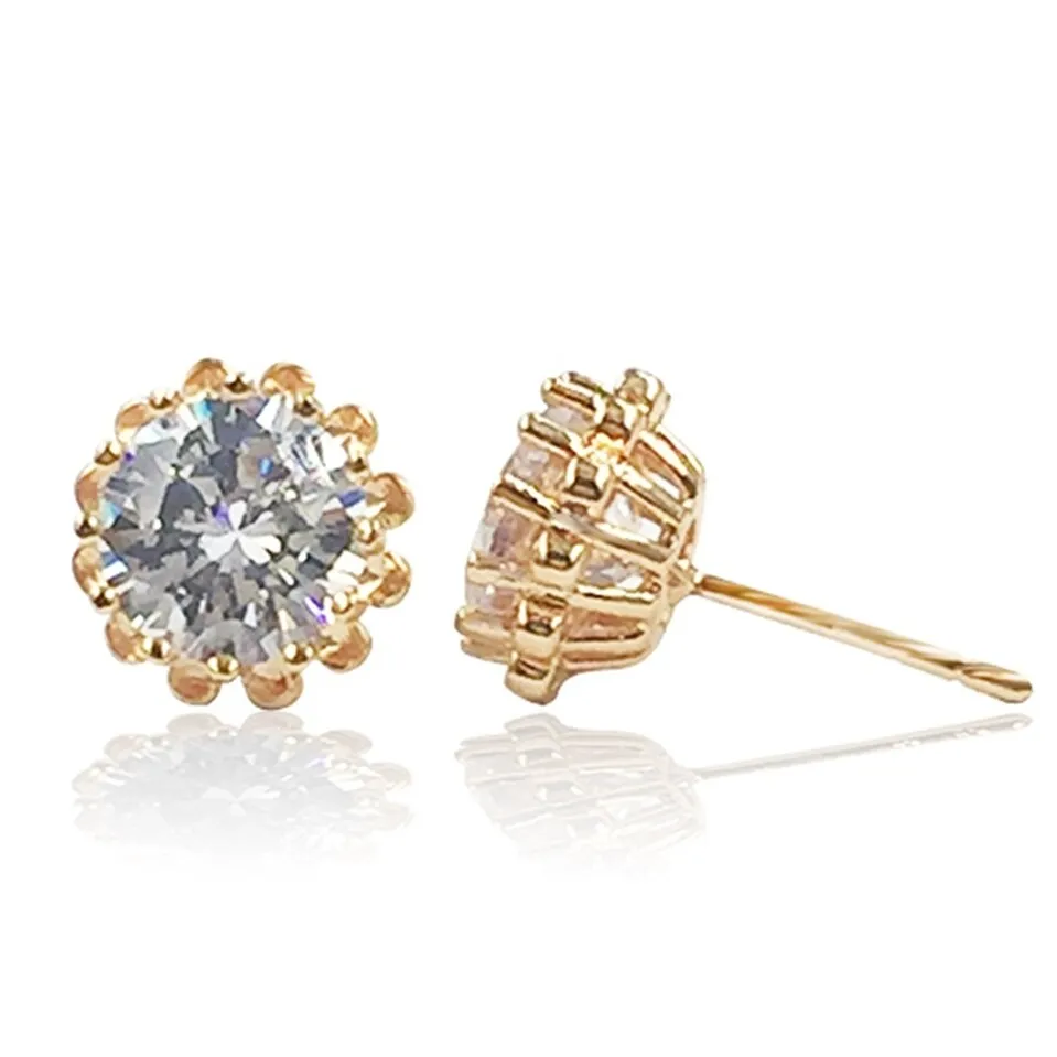 Cubic Zirconia Goldtone Stud Earrings sold by Zulily