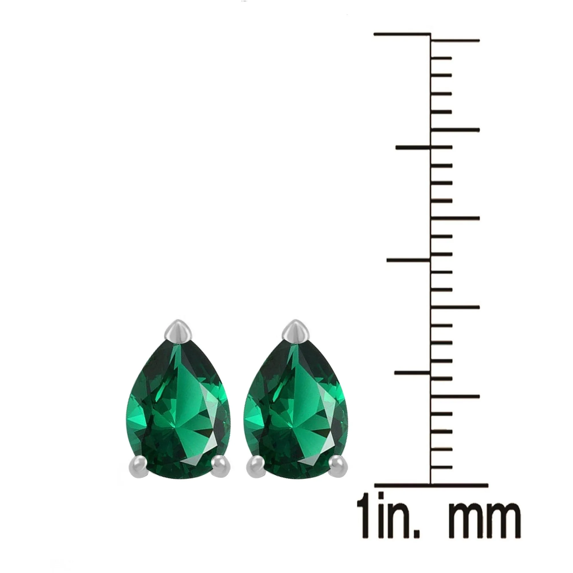 Sterling Silver Set Of Two Natural White Topaz and Green Emerald Stud Earring sold by Zulily product image thumbnail 3