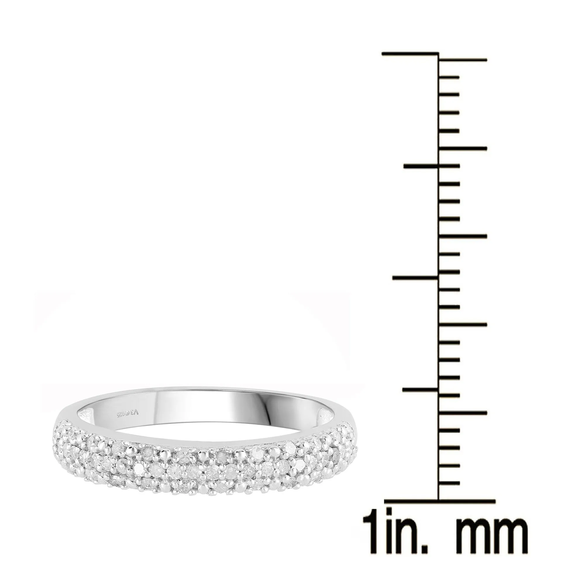 Sterling Silver with Natural White Diamond Band Ring sold by Zulily product image thumbnail 3