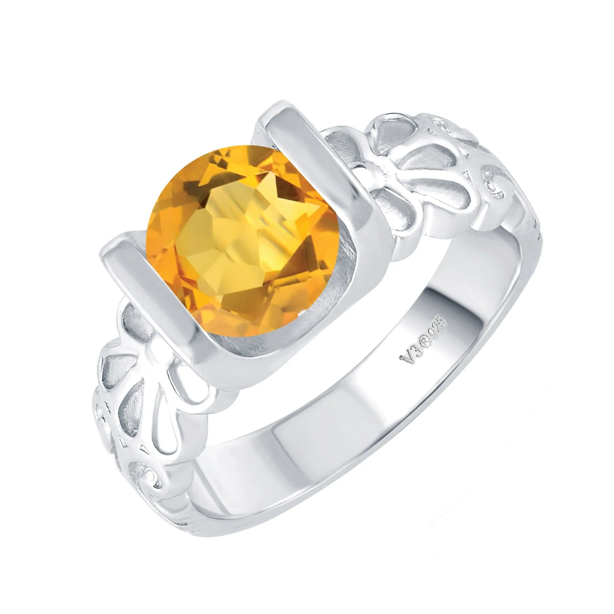 Sterling Silver with Citrine Solitaire Ring sold by Zulily