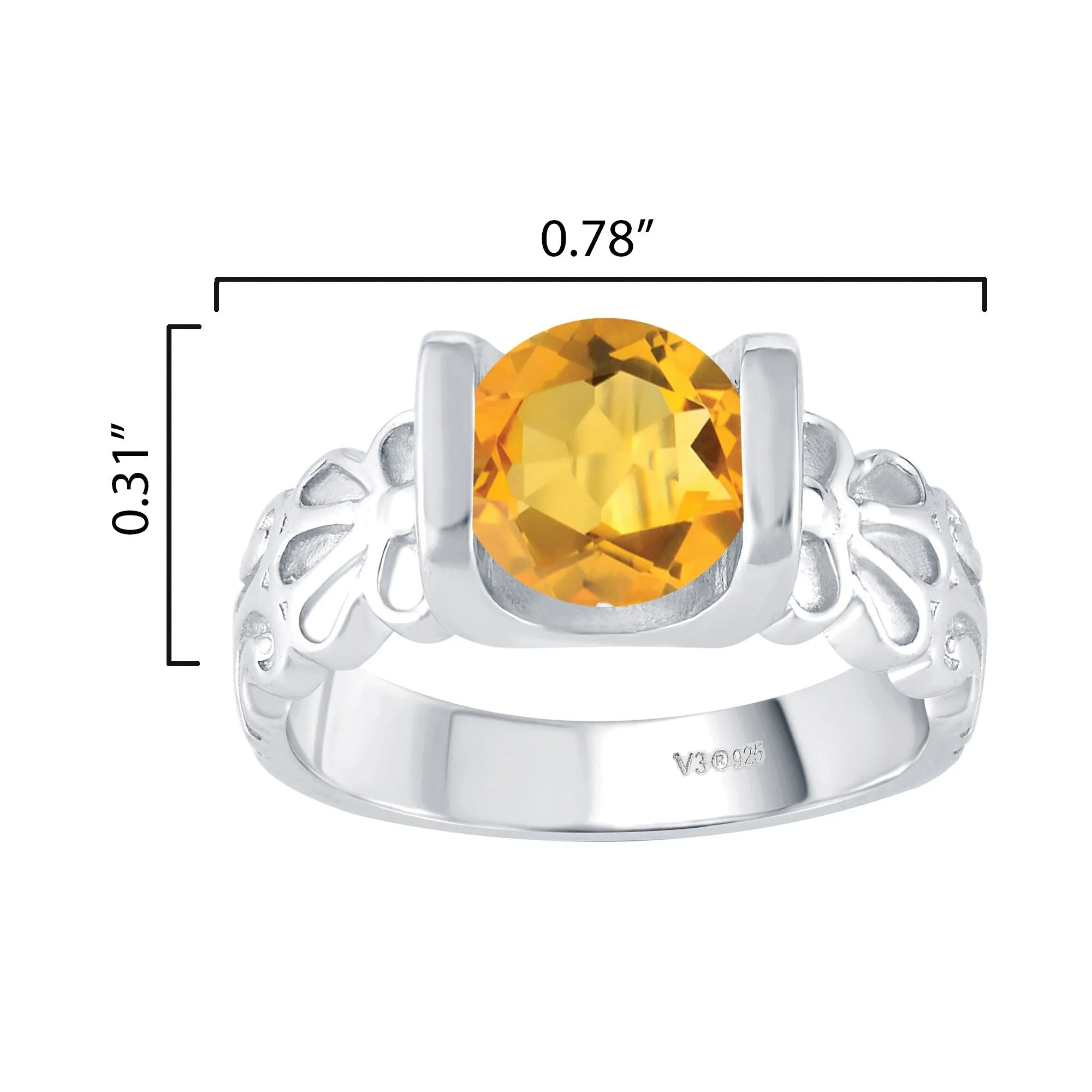 Sterling Silver with Citrine Solitaire Ring sold by Zulily product image thumbnail 4