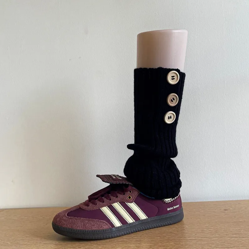 Black Button-Accent Calf Socks sold by Zulily