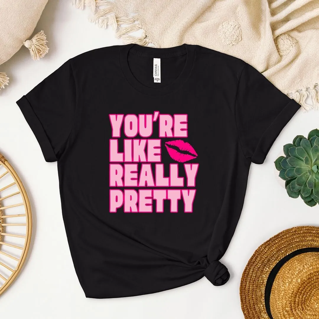 You're Like Really Pretty Short Sleeve Crewnneck Tee sold by Zulily product image thumbnail 5
