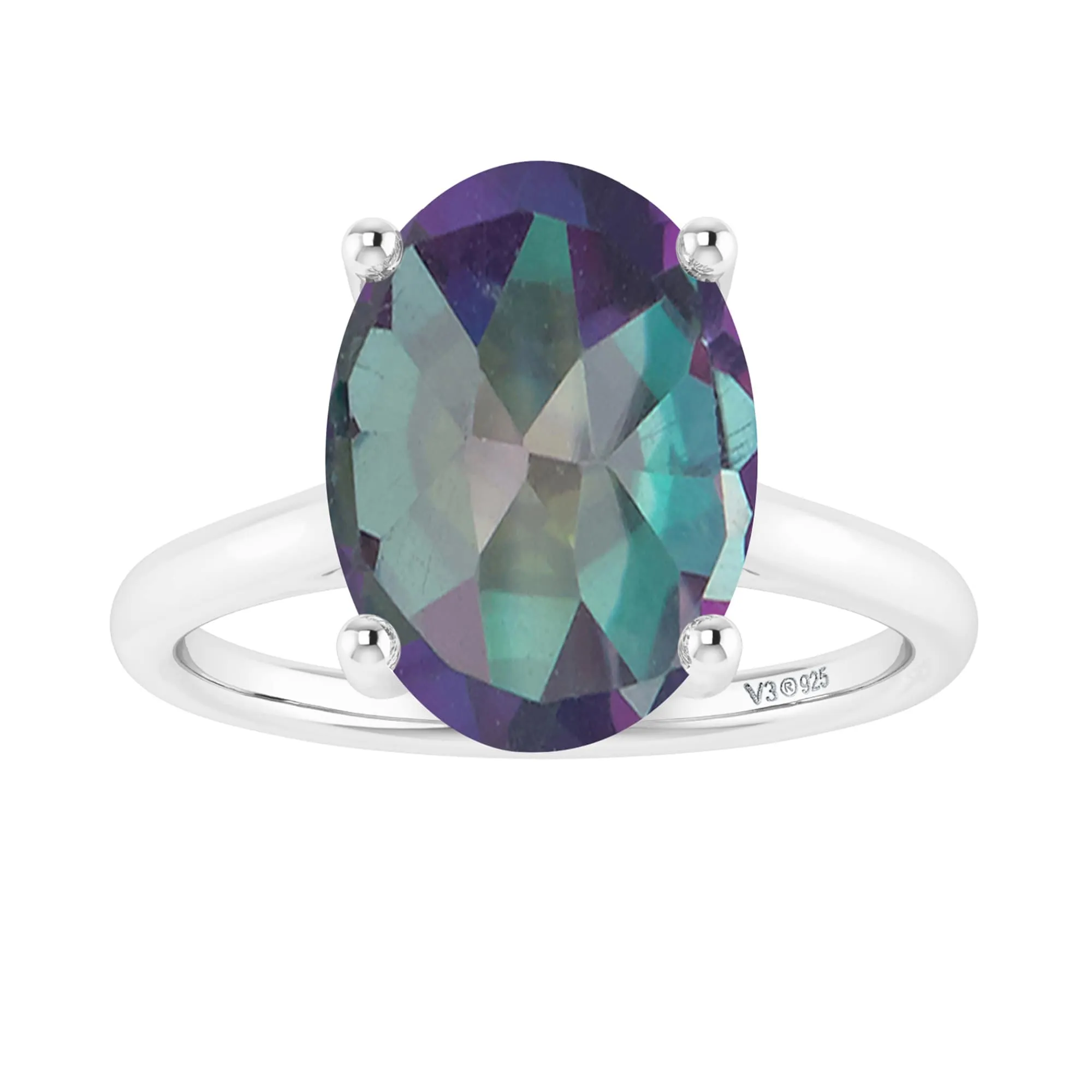 Sterling Silver with Oval Shape 3.35cttw Mystic Topaz Solitaire Ring sold by Zulily product image thumbnail 3