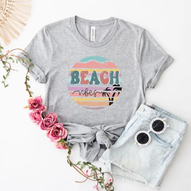 Beach Vibes Stripes Short Sleeve Crewnneck Tee sold by Zulily