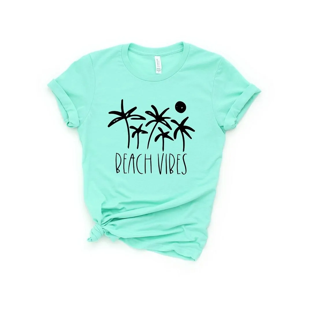 Beach Vibes Trees Short Sleeve Crewnneck Tee sold by Zulily product image thumbnail 2