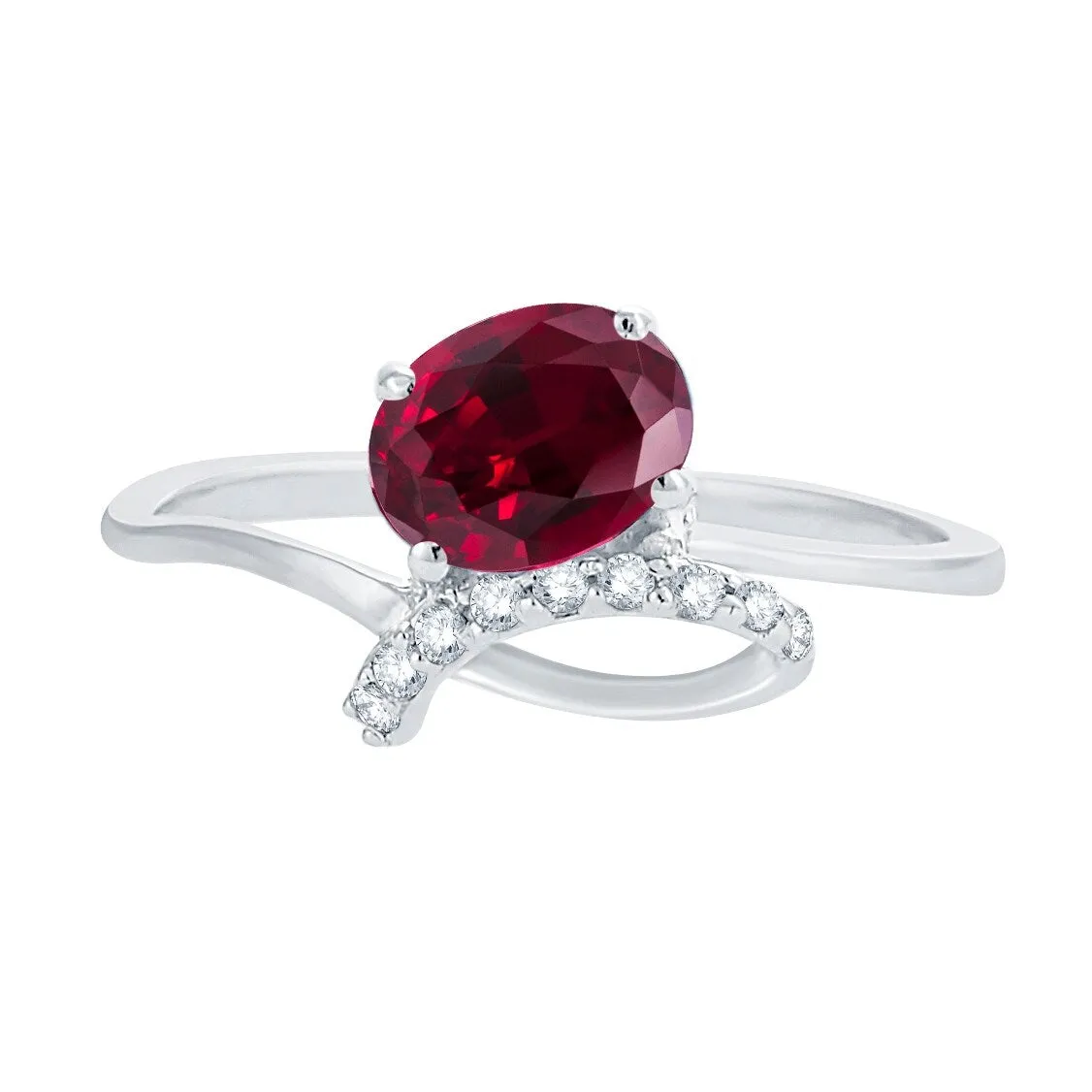 Sterling Silver 0.98ct Ruby and White Topaz Promise Ring sold by Zulily product image thumbnail 3