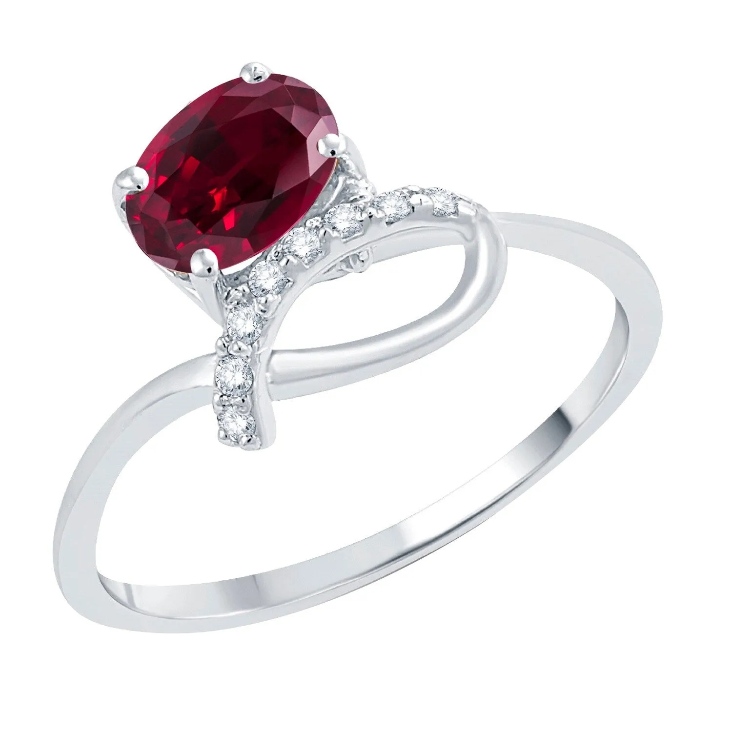 Sterling Silver 0.98ct Ruby and White Topaz Promise Ring sold by Zulily product image thumbnail 2